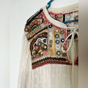 Zara Bohemian Embroidered Blouse